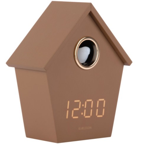 Przejdź do produktu Zegar stołowy cyfrowy alarm z ptaszkiem RIQUEZA CUCKOO LED brązowy