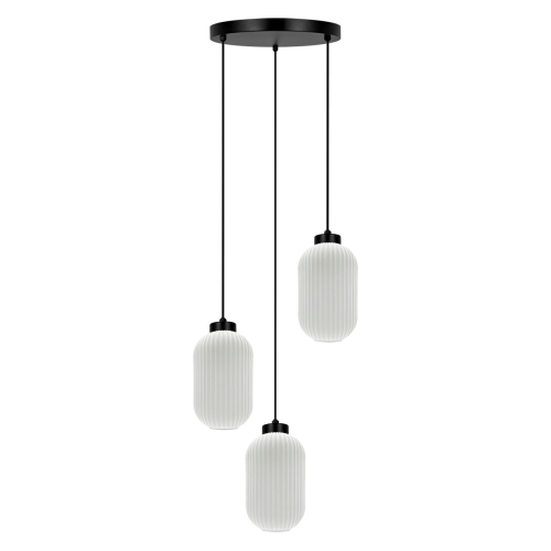 Przejdź do produktu Lampa wisząca K-735 VILAR 3 białe ryflowane klosze