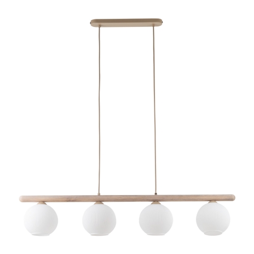 Przejdź do produktu Lampa wiszaca VIRLO WOOD 4 szklane klosze