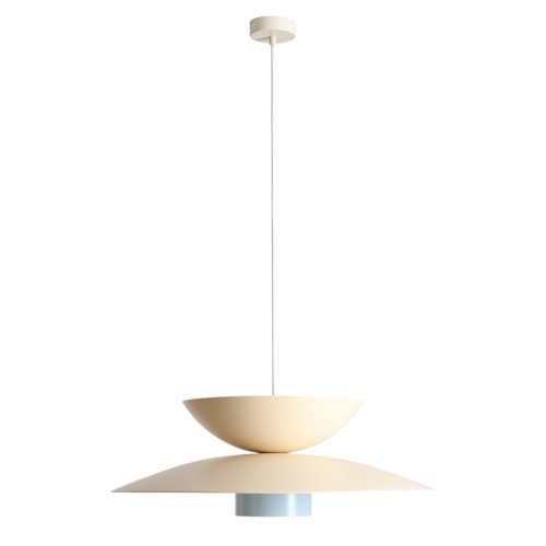 Przejdź do produktu Lampa wisząca, metalowa TEYA kremowa z niebieskim
