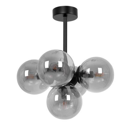 Przejdź do produktu Lampa wisząca MEGAN 5 czarna, klosze dymione