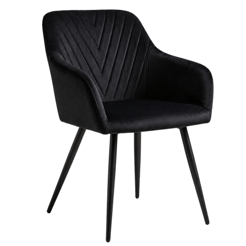 Przejdź do produktu Krzesło tapicerowane pikowane MILTON 2 velvet czarne G-77