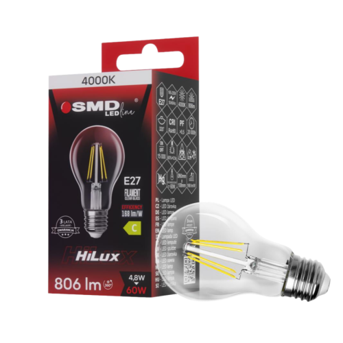 Przejdź do produktu ŻARÓWKA E27 4,8W 4000K LED FILAME CLEAR HiLux