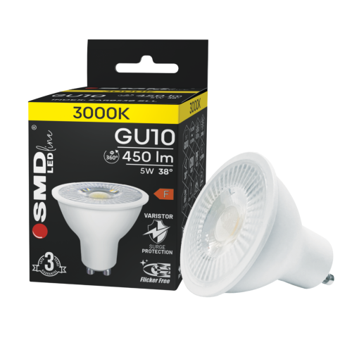 Przejdź do produktu ŻARÓWKA GU10 5W 3000K LED SMD LEDline