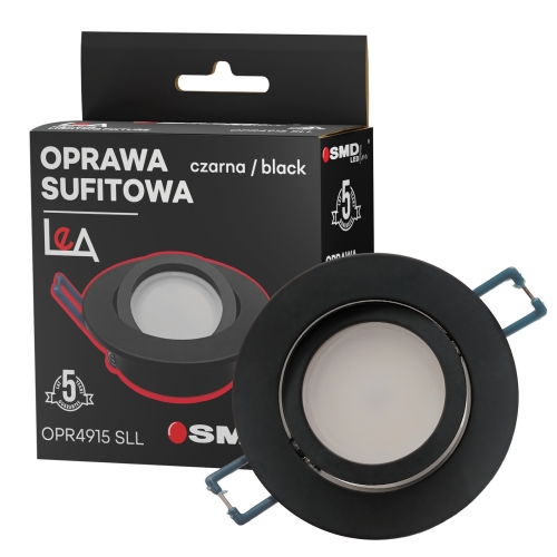 Przejdź do produktu Lampa sufitowa podtynkowa LEA czarna okrągła