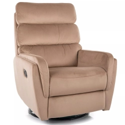 Fotel rozkładany Argos velvet beżowy