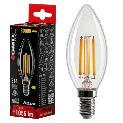 Przejdź do produktu ŻARÓWKA E14 ledowa 6,5W 3000K C35 ŚWIECZKA