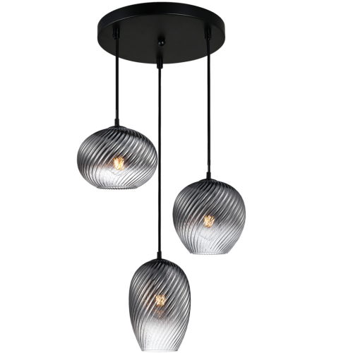Przejdź do produktu Lampa wisząca ALIAS z dymionym szklanym kloszem