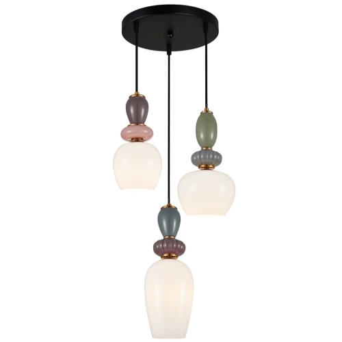Przejdź do produktu Lampa wisząca MARTELO z białym szklanym kloszem