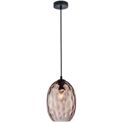 Przejdź do produktu Lampa wisząca NOVALA z brązowym szklanym kloszem
