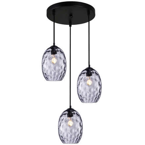 Przejdź do produktu Lampa wisząca NOVALA z dymionym szklanym kloszem