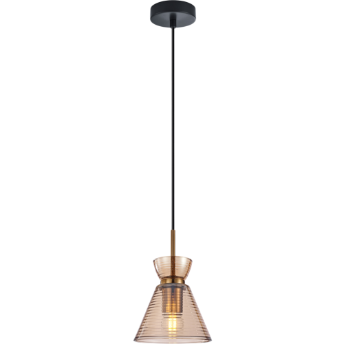 Przejdź do produktu Lampa wisząca BALME szklana z bursztynowym kloszem