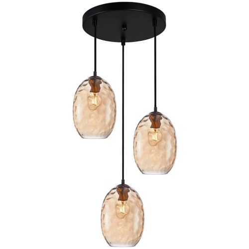 Przejdź do produktu Lampa wisząca NOVALA z bursztynowym szklanym kloszem