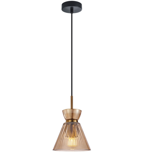 Przejdź do produktu Lampa wisząca BALME z bursztynowym szklanym kloszem