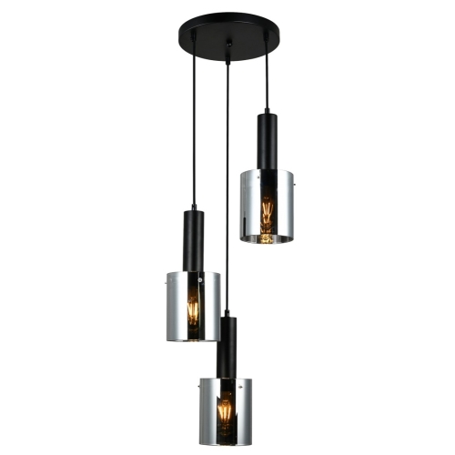 Przejdź do produktu Lampa wisząca SARDO 3 szklana z dymionym kloszem