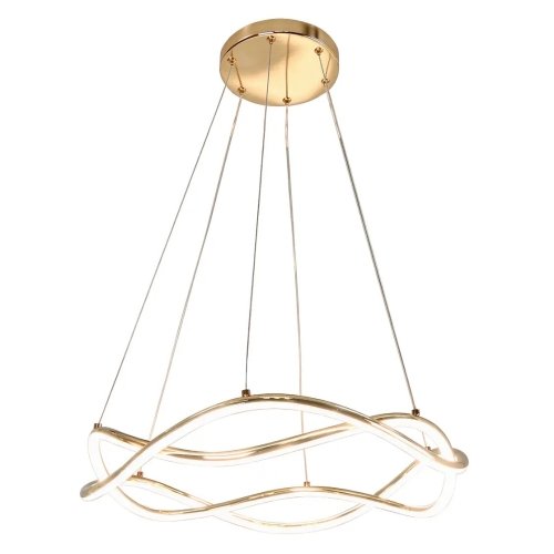 Przejdź do produktu Lampa wisząca TWIST metalowa ze złotym kloszem