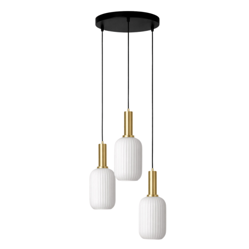 Przejdź do produktu Lampa wisząca FIORE 3 szklana z białymi kloszami