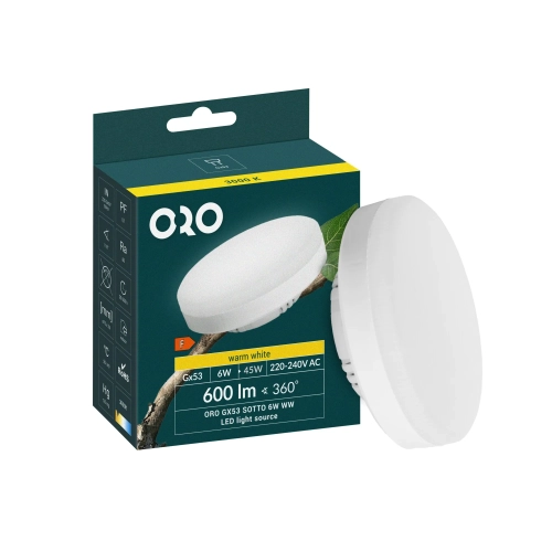 Przejdź do produktu Żarówka LED biała GX53 6 W 2700 K