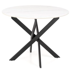 Stół EDGAR 2 okrągły z białym ceramicznym blatem Ø100 cm