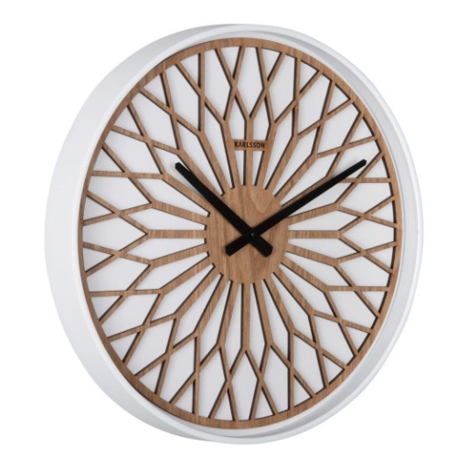 Przejdź do produktu Zegar ścienny GIRASOL okrągły 40,6 cm biało-brązowy