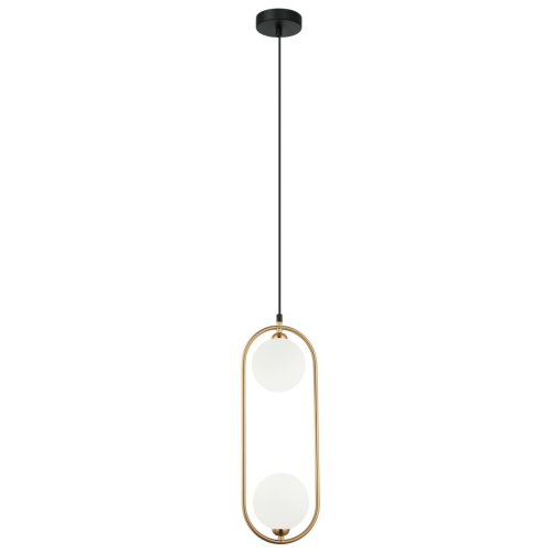 Przejdź do produktu Lampa wisząca LUPUS 2 z biało-złotym kloszem