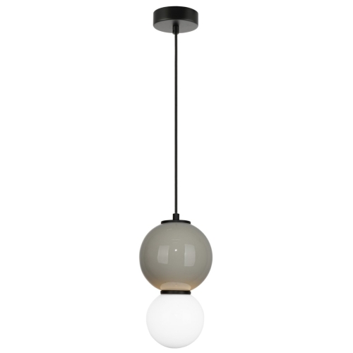 Przejdź do produktu Lampa wisząca PIEVE S ze szklanym biało-szarym kloszem