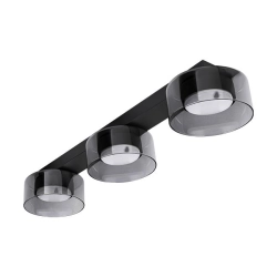 Lampa sufitowa GLOSSY czarna z dymionymi kloszami
