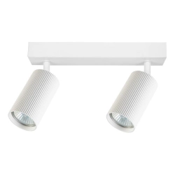 Lampa sufitowa LUCERNO metalowa biała z ryflowanymi kloszami