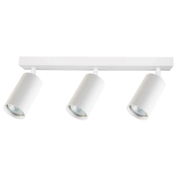 Lampa sufitowa LUCERNO 3 metalowa biała z ryflowanymi kloszami