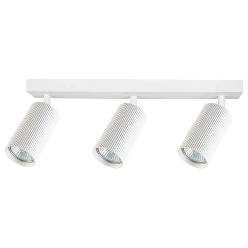 Przejdź do produktu Lampa sufitowa LUCERNO 3 metalowa biała z ryflowanymi kloszami