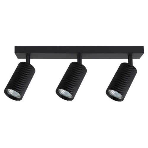 Przejdź do produktu Lampa sufitowa LUCERNO 3 metalowa czarna z ryflowanymi kloszami