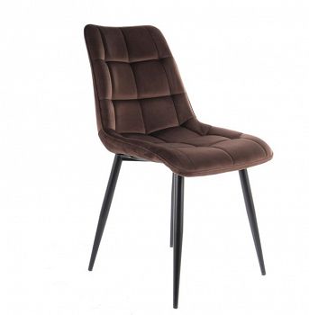 Krzesło CHIC velvet brązowy, stelaż czarny