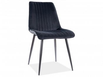 Krzesło tapicerowane KIM velvet czarny