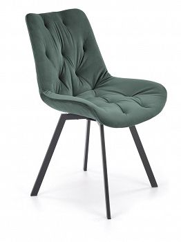 Krzesło obrotowe tapicerowane welurowe K519 zielony