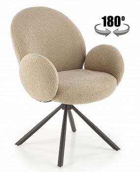 Krzesło obrotowe tapicerowane K498 beżowy