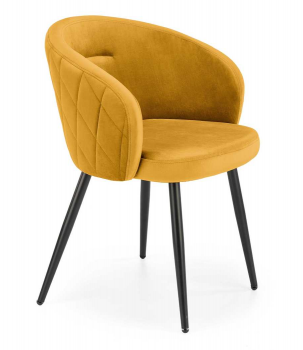 Krzesło tapicerowane K430 velvet musztardowy