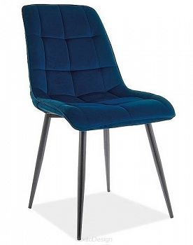 Krzesło tapicerowane CHIC velvet MATT granatowy