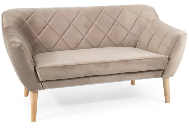 Sofa welurowa KARO 2 ciemny beż